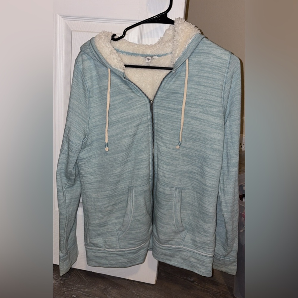 Sonoma Plush White and Blue Hoodie